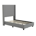 thumbnail image 1 of Flash Furniture Quinn Stitched Upholstered Platform Bed, Gray, Twin, 1 of 12