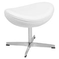 thumbnail image 1 of Flash Furniture Rally White LeatherSoft Saddle Wing Ottoman, 1 of 10