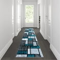 thumbnail image 1 of Flash Furniture Raven Rectangular Contemporary Grey, Turquoise Area Rug, 2' x 11', 1 of 5