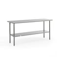 thumbnail image 1 of Flash Furniture Reader Stainless Steel 18 Gauge Prep and Work Table with Undershelf - NSF Certified - 72"W x 30"D x 34.5"H, 1 of 13