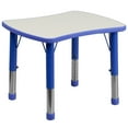 thumbnail image 1 of Flash Furniture Rectangular Adjustable Classroom Activity Table, 21.875"W x 26.625"D, Blue/Gray, 1 of 12