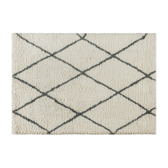 Flash Furniture Rectangular Modern Ivory Area Rug, 5' x 7'
