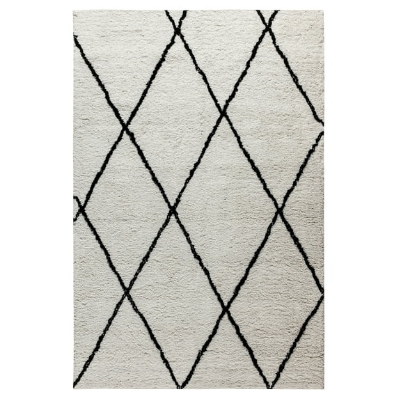 Flash Furniture Rectangular Modern Ivory Area Rug, 5' x 7'