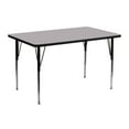 thumbnail image 1 of Flash Furniture Rectangular Plastic Adjustable Height Classroom Activity Table, 24" W x 48" L, Gray, 1 of 11