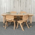 thumbnail image 1 of Flash Furniture 23.625"W x 47.25"L Rectangular Natural Plastic Height Adjustable Activity Table Set with 4 Chairs, 1 of 10