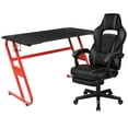 thumbnail image 1 of Flash Furniture Red Gaming Desk with Cup Holder/Headphone Hook & Black Reclining Back/Arms Gaming Chair with Footrest, 1 of 13