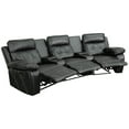 thumbnail image 1 of Flash Furniture Reel Comfort Series 3-Seat Reclining Black LeatherSoft Theater Seating Unit with Curved Cup Holders, 1 of 5