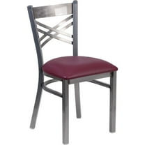 Flash Furniture Restaurant Chair,Metal X Back,Burg Vinyl XU-6FOB-CLR-BURV-GG