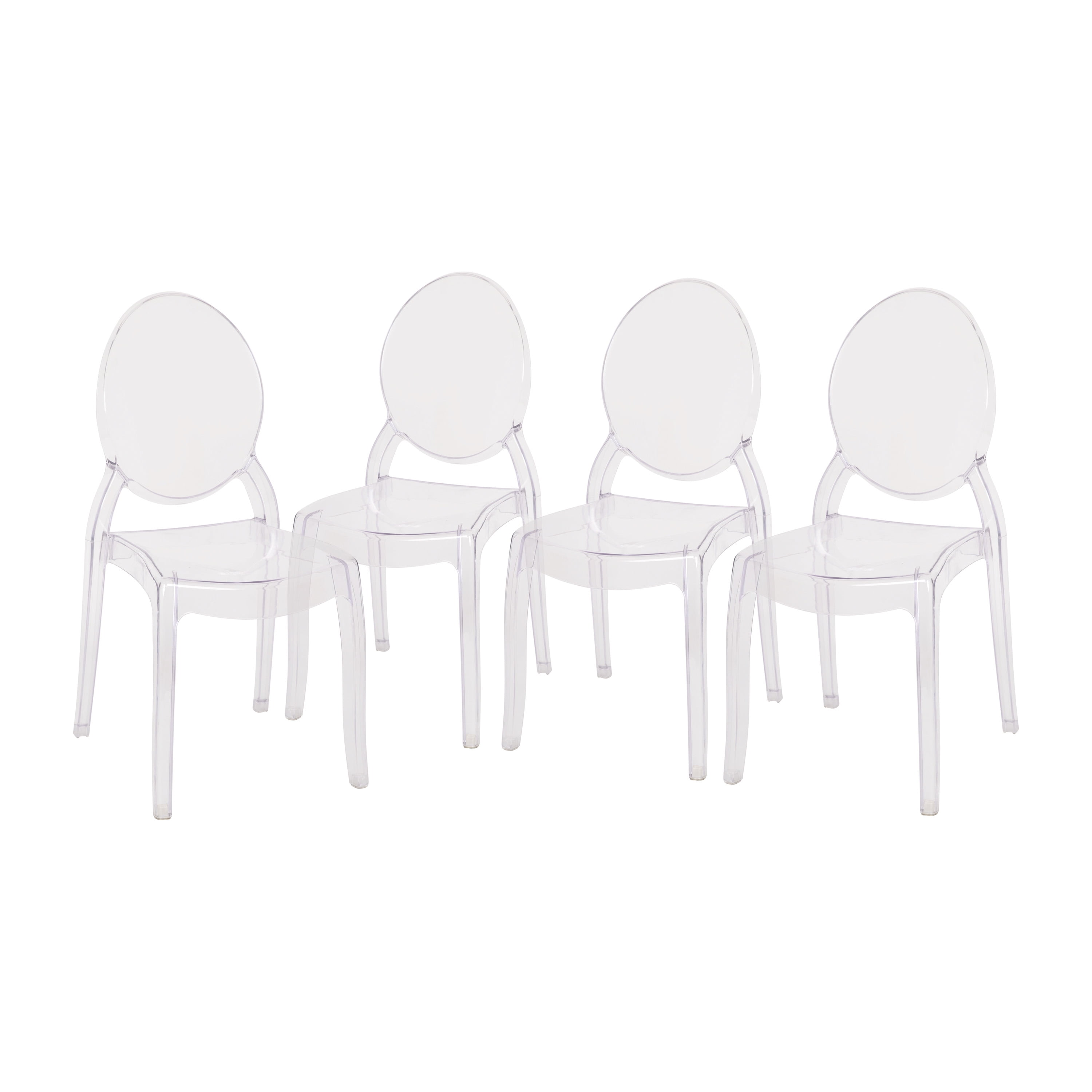Flash Furniture Revna Series Ghost Chair Set of 4 Clear Plastic