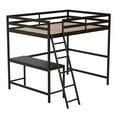 thumbnail image 1 of Flash Furniture Riley Loft Bed Frame with Desk, Full Size Wooden Bed Frame with Protective Guard Rails & Ladder for Kids and Teens - Espresso, 1 of 12