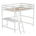 thumbnail image 1 of Flash Furniture Riley Loft Wooden Bed Frame with Desk, White, 1 of 12