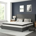 thumbnail image 1 of Flash Furniture Riverdale King Size Tufted Upholstered Platform Bed in Dark Gray Fabric with 10 Inch CertiPUR-US Certified Pocket Spring Mattress, 1 of 4