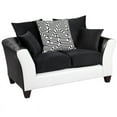 thumbnail image 1 of Flash Furniture Riverstone Implosion Black Velvet Loveseat with Black & White Frame, 1 of 3