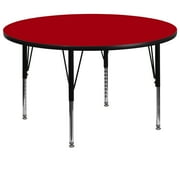 Flash Furniture 60'' Round Activity Table with Red Thermal Fused Laminate Top and Height Adjustable Preschool Legs