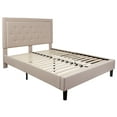 thumbnail image 1 of Flash Furniture Roxbury Queen Size Tufted Upholstered Platform Bed in Beige Fabric, 1 of 7