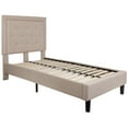 thumbnail image 1 of Flash Furniture Roxbury Twin Size Tufted Upholstered Platform Bed in Beige Fabric, 1 of 5