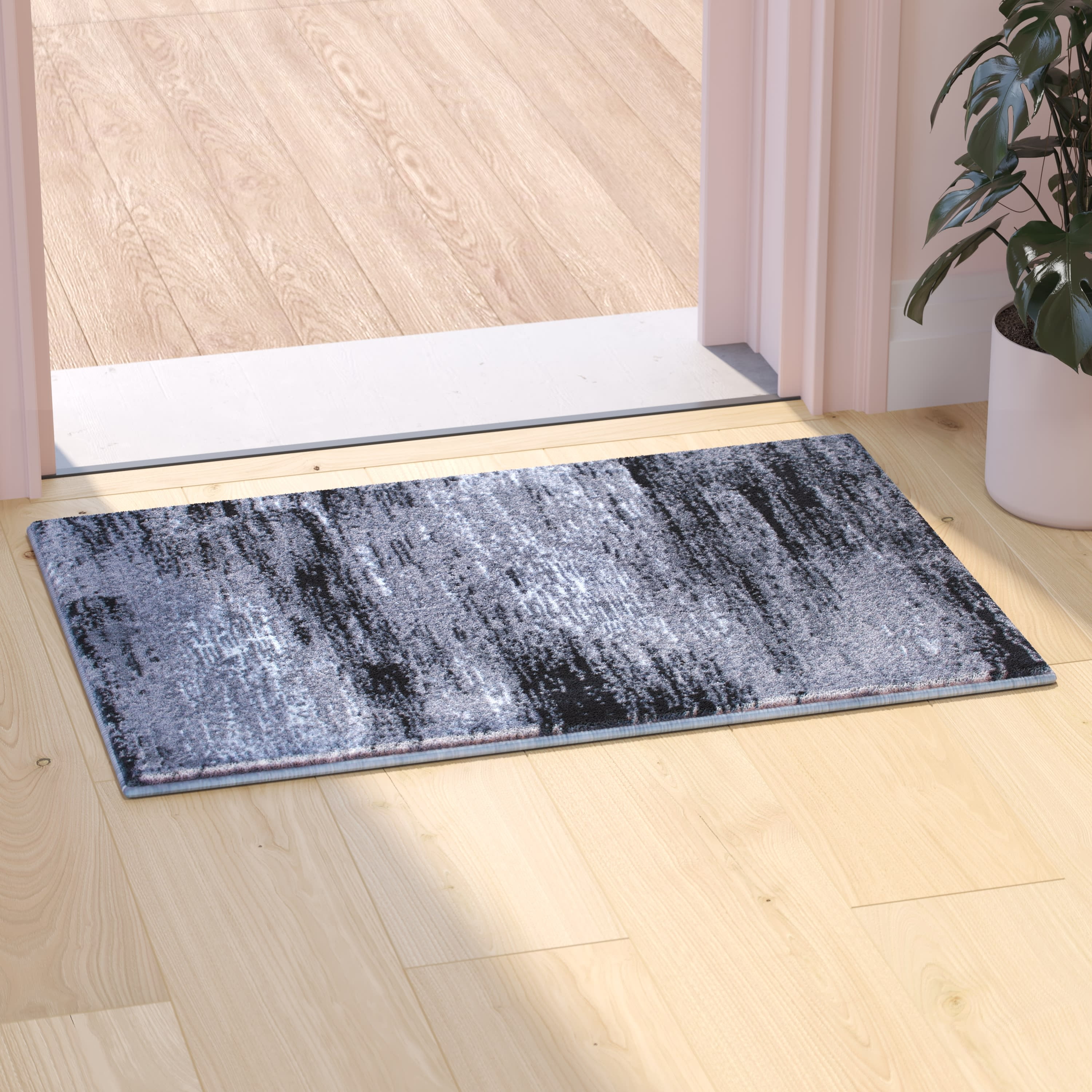 Flash Furniture Rylan Rectangular Contemporary Grey Area Rug, 2' x 3'