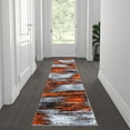 thumbnail image 1 of Flash Furniture Rylan Rectangular Contemporary Grey, Orange Area Rug, 2' x 7', 1 of 6