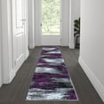 thumbnail image 1 of Flash Furniture Rylan Rectangular Contemporary Grey, Purple Area Rug, 2' x 7', 1 of 6