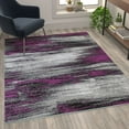 thumbnail image 1 of Flash Furniture Rylan Rectangular Contemporary Grey, Purple Area Rug, 5' x 7', 1 of 7