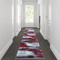 thumbnail image 1 of Flash Furniture Rylan Rectangular Contemporary Grey, Red Area Rug, 2' x 10', 1 of 6