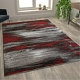 thumbnail image 1 of Flash Furniture Rylan Rectangular Contemporary Grey, Red Area Rug, 6' x 9', 1 of 5