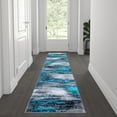 thumbnail image 1 of Flash Furniture Rylan Rectangular Contemporary Grey, Turquoise Area Rug, 2' x 7', 1 of 6