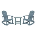 thumbnail image 1 of Flash Furniture Savannah 3-Piece Poly Resin Rocking Patio Chair and Side Table Set, Sea Foam, 1 of 13