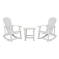 thumbnail image 1 of Flash Furniture Savannah 3-Piece Poly Resin Rocking Patio Chair and Side Table Set, White, 1 of 12