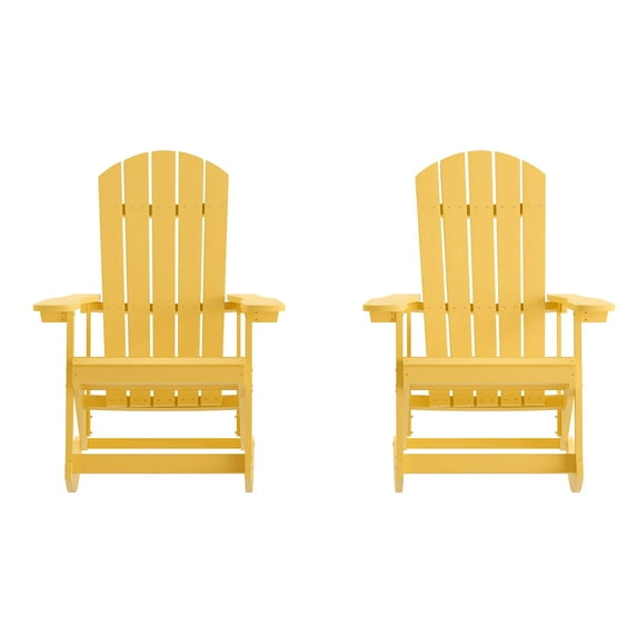 Flash Furniture Savannah Adirondack Rocking Chair Yellow 2/Pack (JJC14705YLW2)