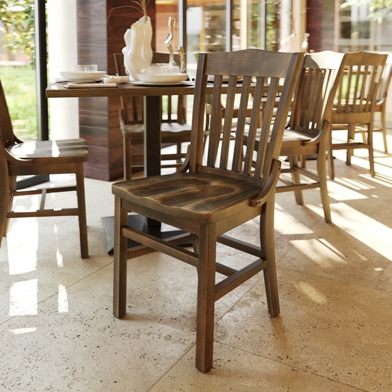 Flash Furniture School House Back Antique Copper Wood Restaurant Chair