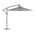 thumbnail image 1 of Flash Furniture Sedona Round Cantilever Umbrella with 32 Solar LED Lights, Gray (GMWLUU012GRY), 1 of 13
