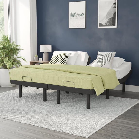 Flash Furniture Selene Motorized Adjustable Bed Frame, Black, Twin XL