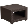 thumbnail image 1 of Flash Furniture Seneca Chocolate Brown Faux Rattan End Table, 1 of 10