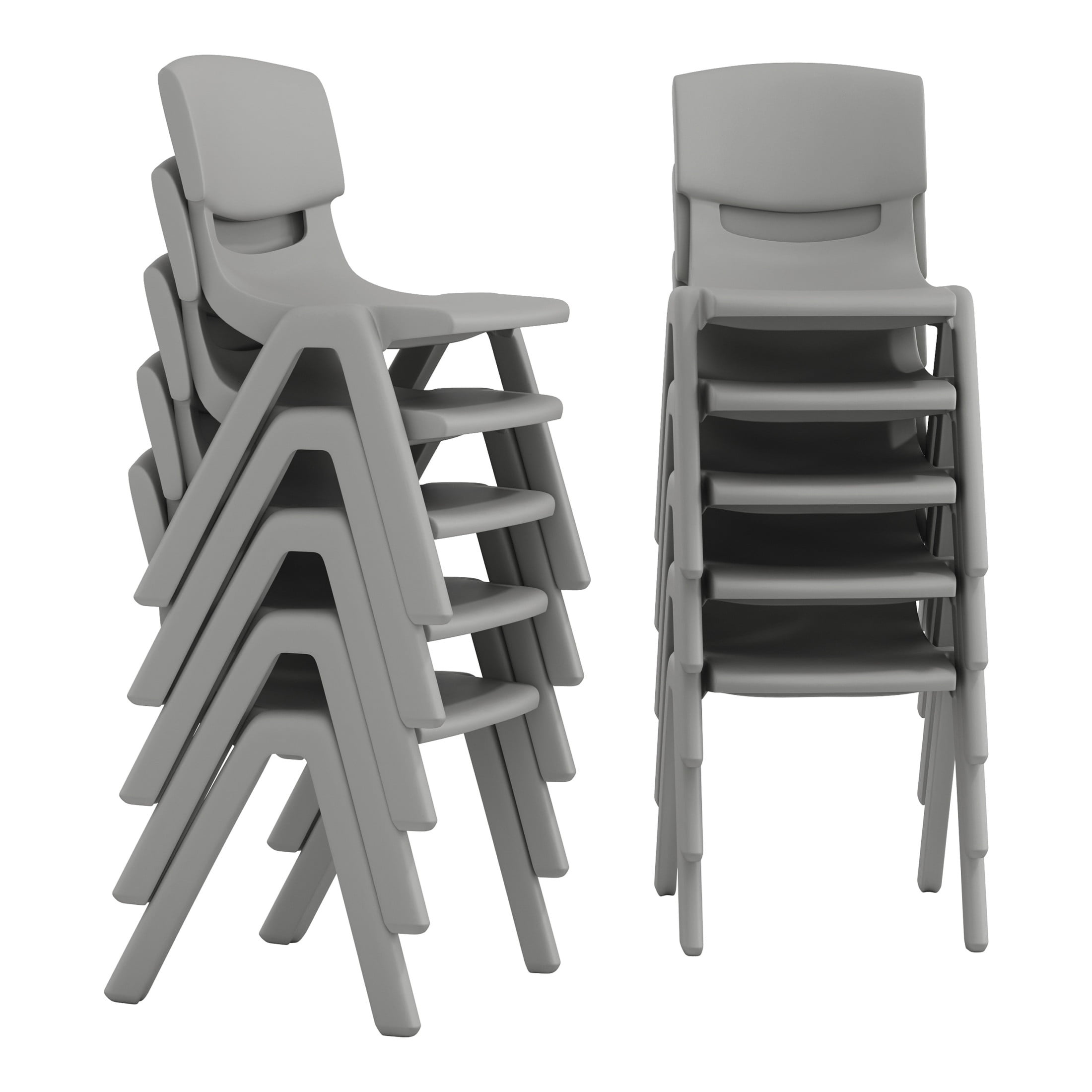 Flash Furniture Set of 10 Kids Stackable Plastic School Chairs in Soft ...