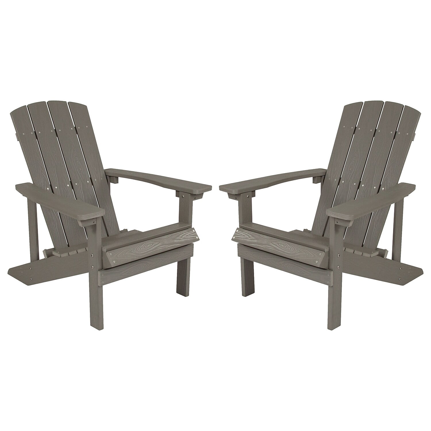 Cottage Comfort Gray High-Back Polystyrene Resin Adirondack Chairs (2-Pack)