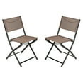 thumbnail image 1 of Flash Furniture Set of 2 Commercial Grade Indoor/Outdoor Folding Chairs with Brown Flex Comfort Material Backs and Seats and Black Metal Frames, 1 of 17