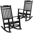 thumbnail image 1 of Flash Furniture Set of 2 Winston All-Weather Rocking Chair in Black Faux Wood, 1 of 14