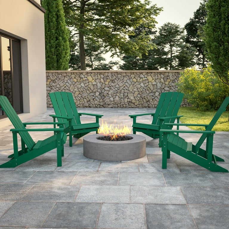 Green polywood 2024 adirondack chairs