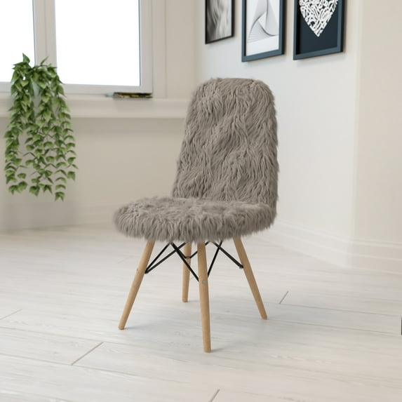 Flash Furniture Shaggy Dog Charcoal Gray Accent Chair
