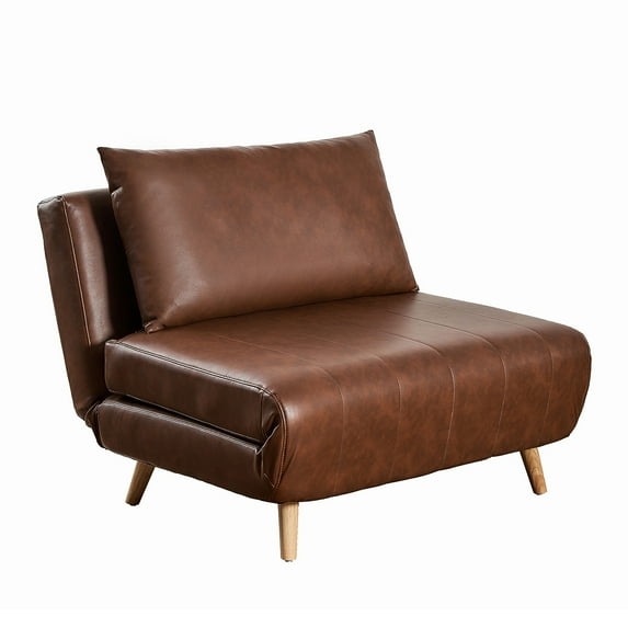 Flash Furniture Shaw LeatherSoft Convertible Tri-Fold Sleeper Chair Armless Brown (BOBSBS031BRN)