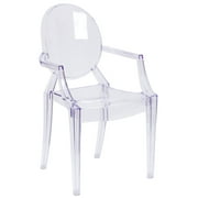 Flash Furniture Shirley Ghost Chair with Arms in Transparent Crystal