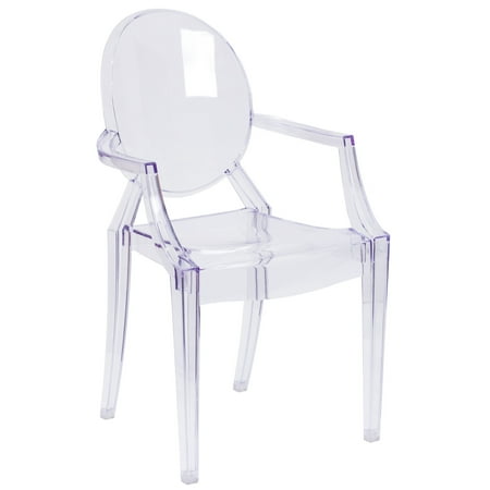 Flash Furniture Shirley Ghost Chair with Arms in Transparent Crystal
