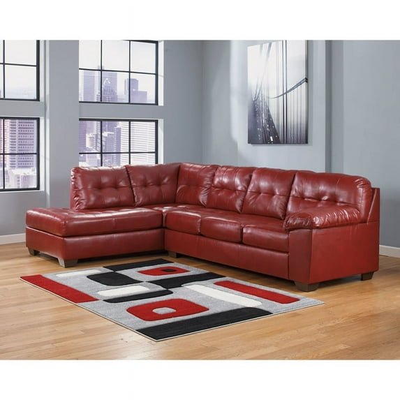 Flash Furniture Signature Design by Ashley Alliston with Left Side Facing Chaise Sectional in Salsa Faux Leather