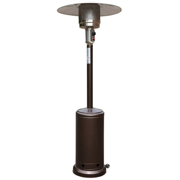 Flash Furniture Sol Patio Outdoor Heating-Bronze Stainless Steel 40,000 BTU Propane Heater with Wheels-Commercial & Residential Use-7.5 Feet Tall