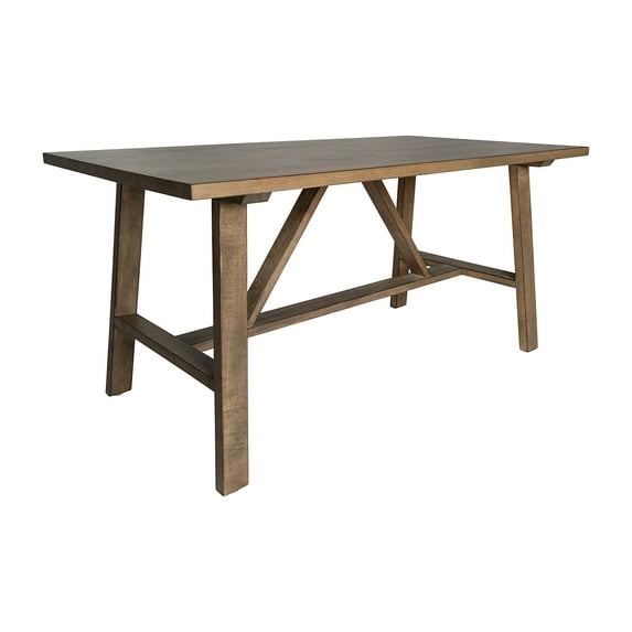 Flash Furniture Solid Wood Farmhouse Coffee Table, Trestle Style Accent Table in Rustic Brown