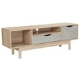thumbnail image 1 of Flash Furniture St. Regis Collection TV Stand in Oak Wood Grain Finish with Gray Drawers, 1 of 4