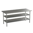 thumbnail image 1 of Flash Furniture Stainless Steel Worktable with 2 Undershleves, 1 of 9