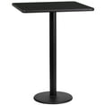 thumbnail image 1 of Flash Furniture Stiles 24'' Square Black Laminate Table Top with 18'' Round Bar Height Table Base, 1 of 5