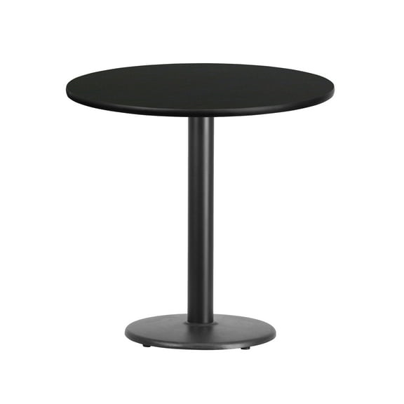 Flash Furniture Stiles 30'' Round Black Laminate Table Top with 18'' Round Table Height Base